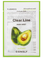 Clear Line Тканевая маска Смягчающая с экстрактом авокадо 25мл