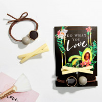 Набор резинка и заколка Do what you love 11х8см