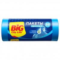 Пакеты для мусора прочные 35л*30шт синие