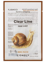 Clear Line Тканевая маска Разглаживающая с муцином улитки 25мл